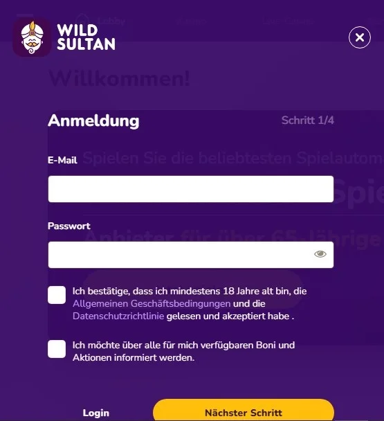 Wild Sultan casino registrieren